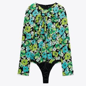 Zara Draped Floral Bodysuit